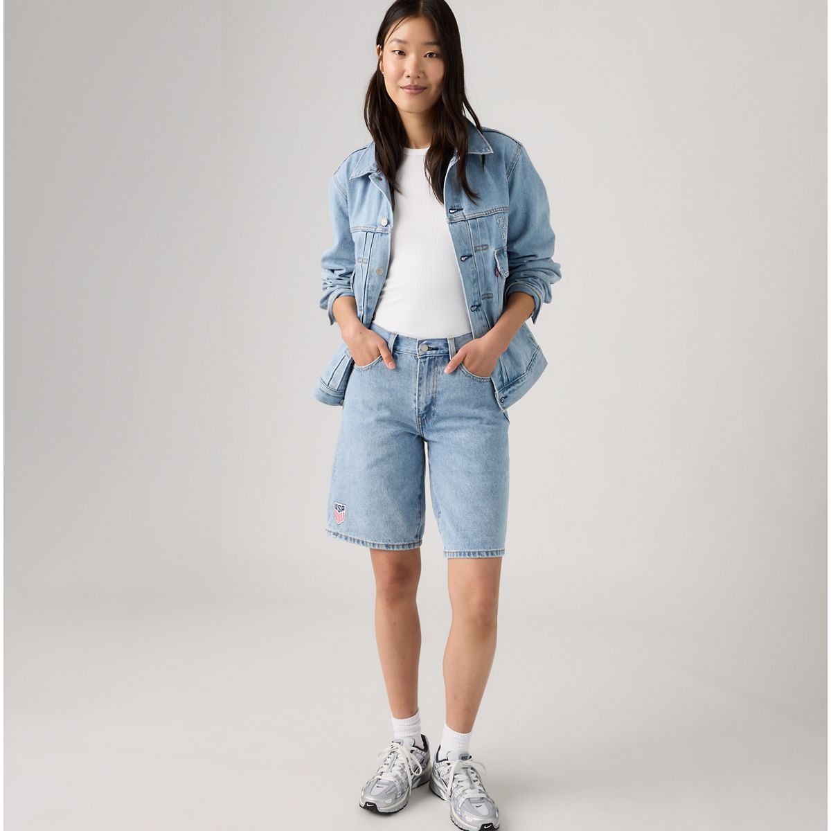 Levi's® U.S. Soccer 478™ Baggy Fit Shorts — U.S. - Light Wash