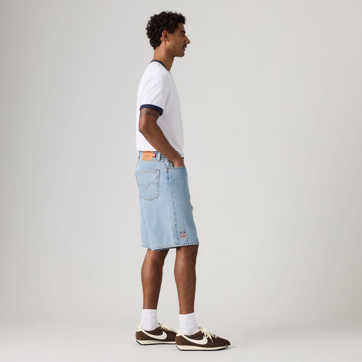 Levi's® U.S. Soccer 478™ Baggy Fit Shorts — U.S. - Light Wash