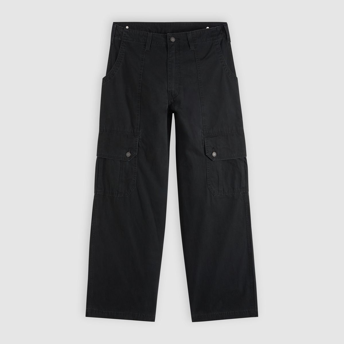 Canvas Extra Baggy Men's Cargo Pants — Mineral Black - Black