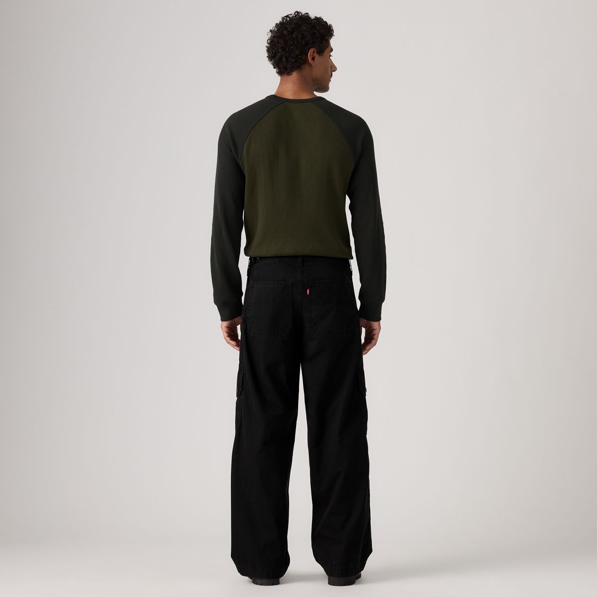 Canvas Extra Baggy Men's Cargo Pants — Mineral Black - Black