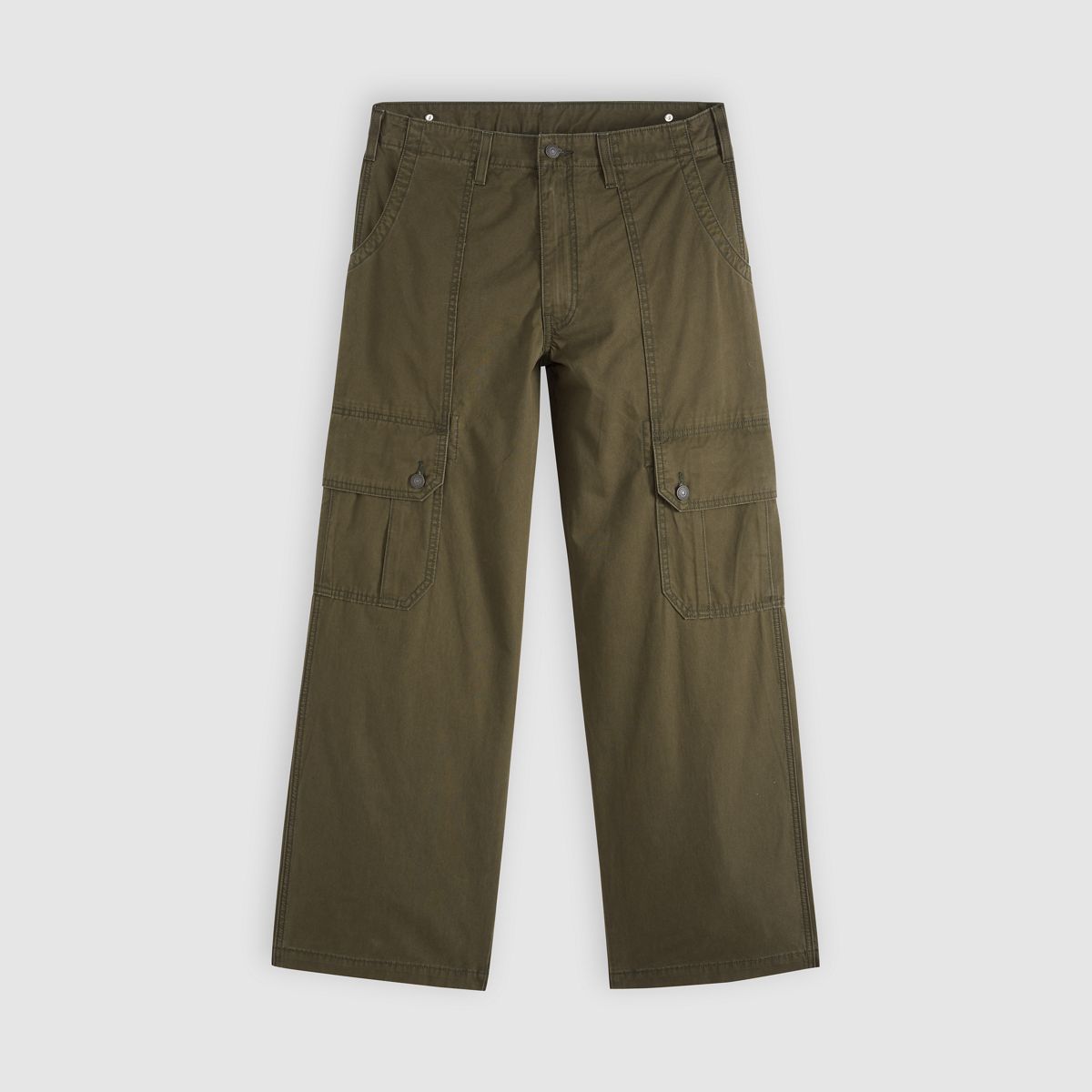Canvas Extra Baggy Men's Cargo Pants — Komodo Green - Brown