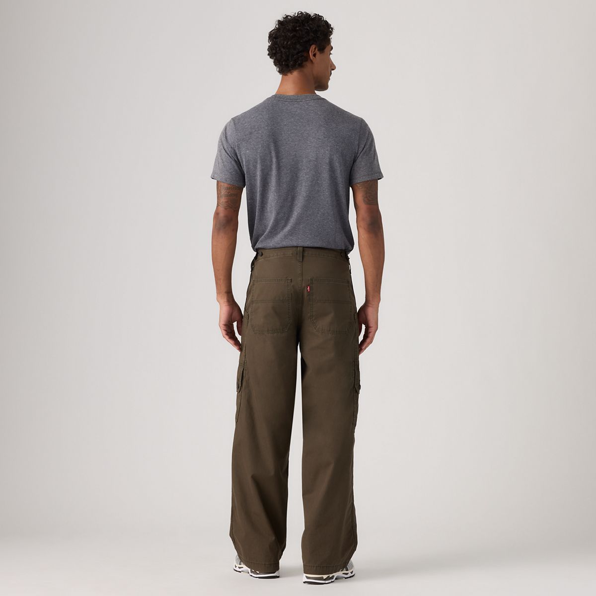 Canvas Extra Baggy Men's Cargo Pants — Komodo Green - Brown