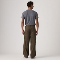 Canvas Extra Baggy Men's Cargo Pants — Komodo Green - Brown 3