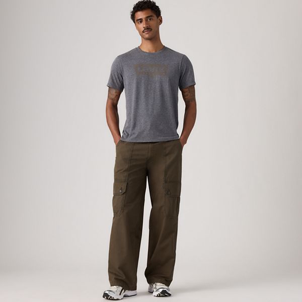 Canvas Extra Baggy Men's Cargo Pants — Komodo Green - Brown