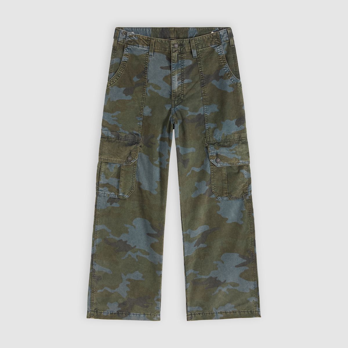 Canvas Extra Baggy Men's Cargo Pants — Brady Gray Snow Wash - Multi-Color