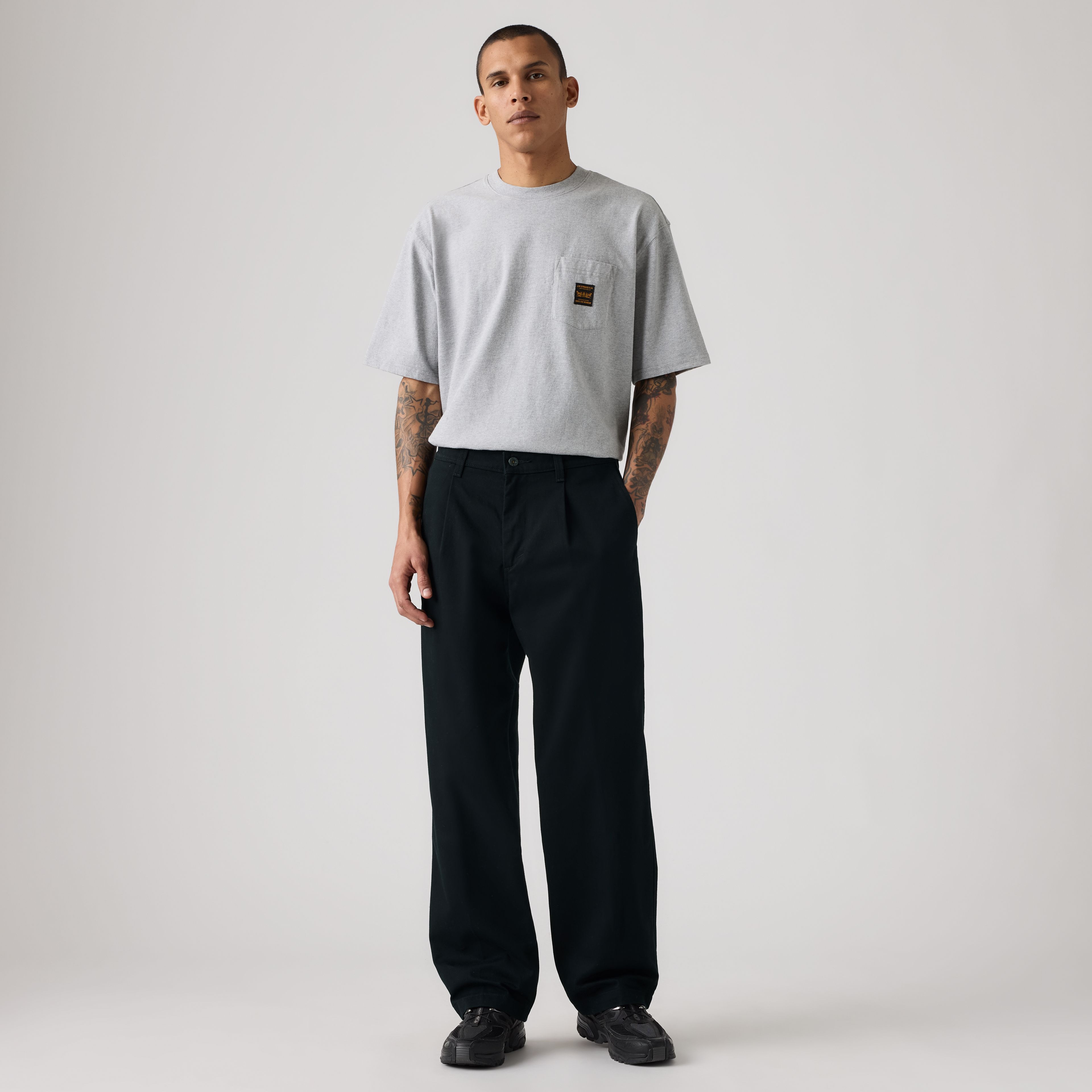 Loose Pleated Work Men's Chino Pants