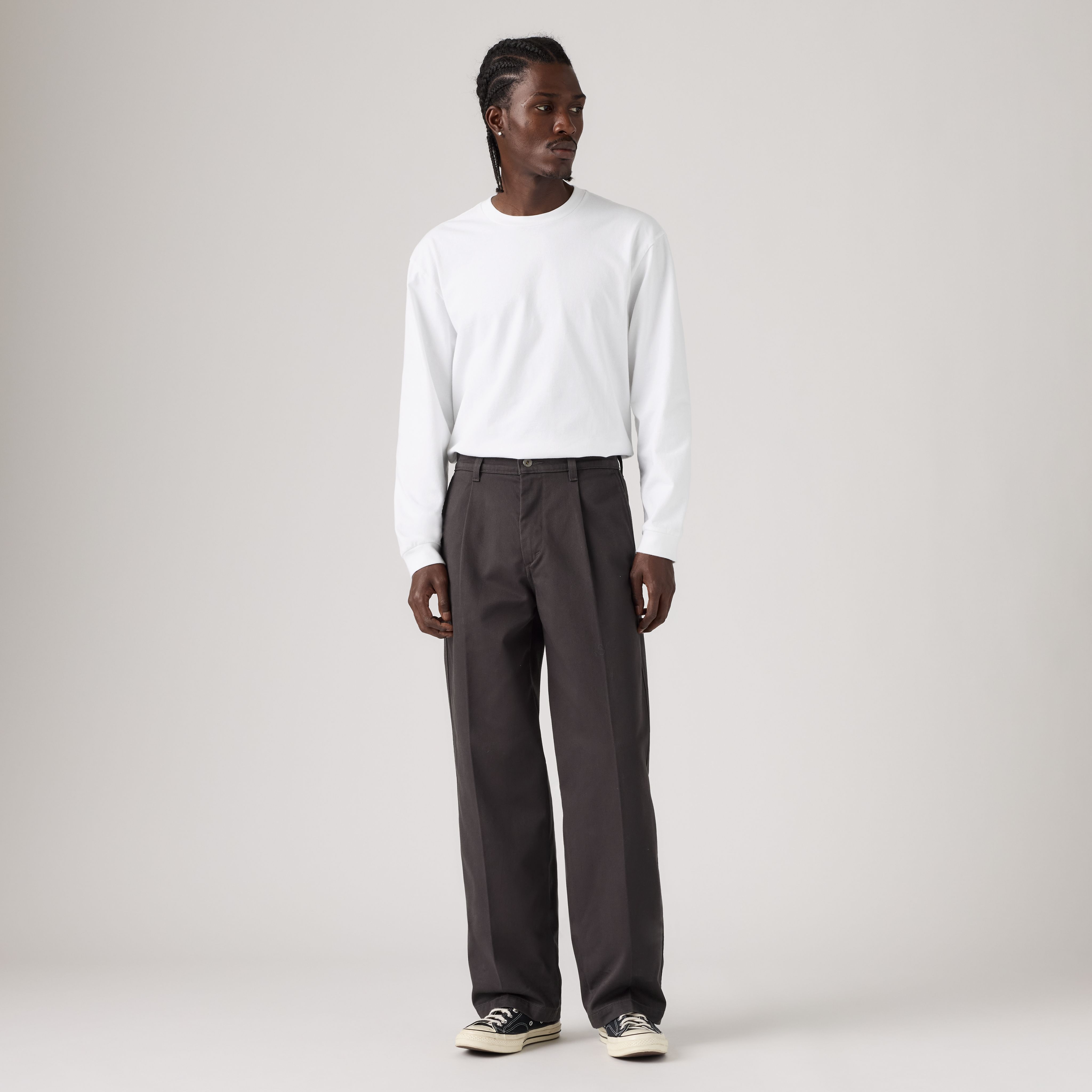 Loose Pleated Work Men's Chino Pants 14