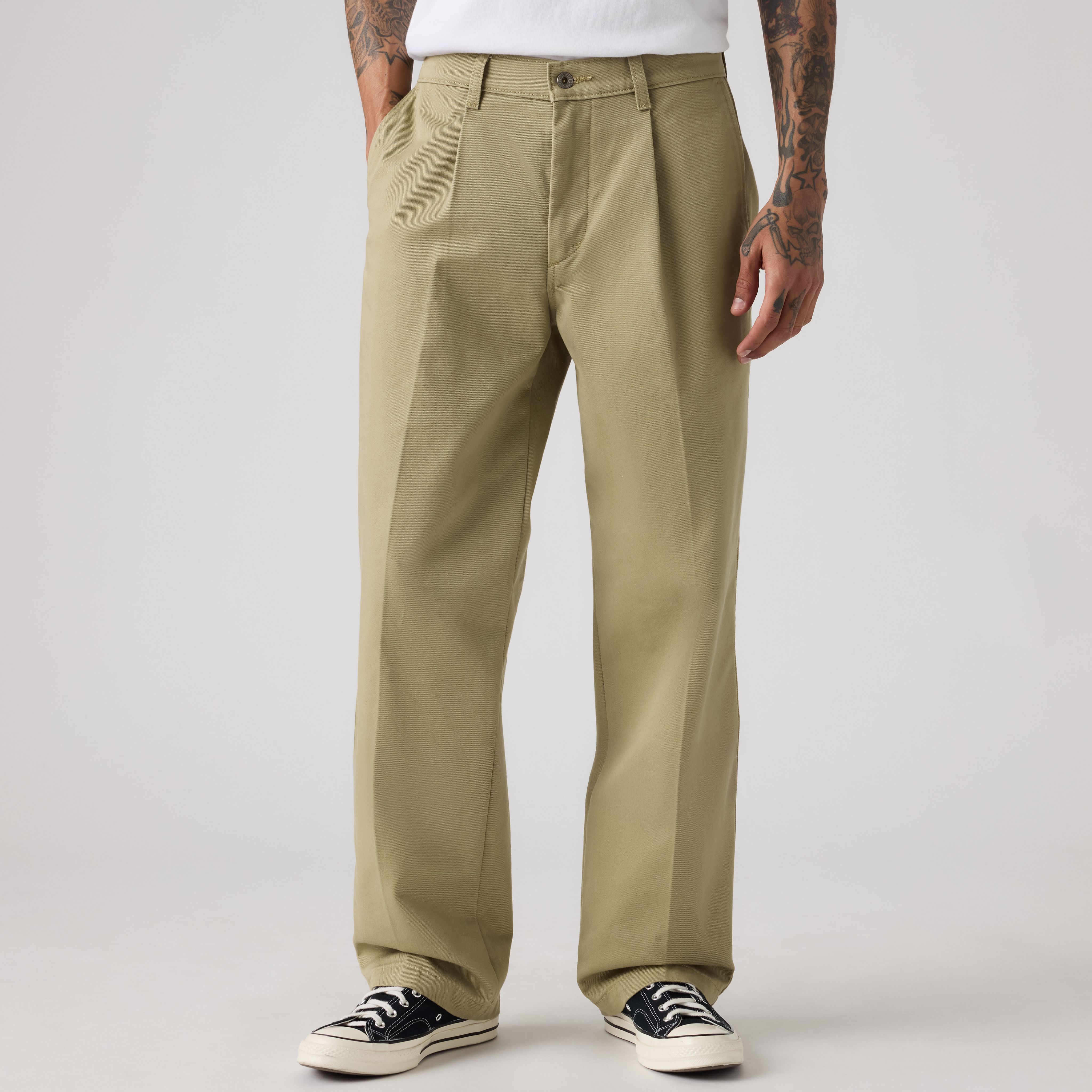 Loose Pleated Work Men's Chino Pants 2