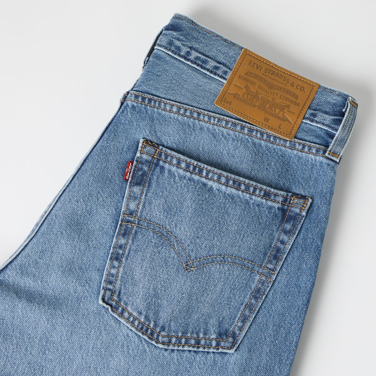 Baggy Wide-Leg Men's Jeans — Rain All Day Pieced - Medium Wash