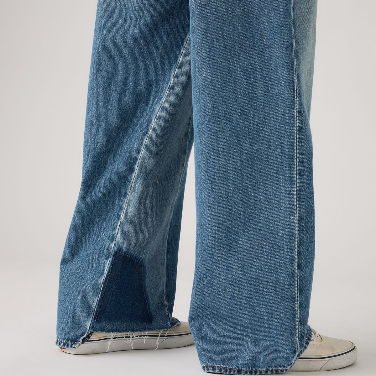 Baggy Wide-Leg Men's Jeans — Rain All Day Pieced - Medium Wash