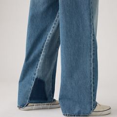 Baggy Wide-Leg Men's Jeans — Rain All Day Pieced - Medium Wash 3