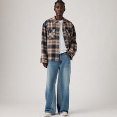 Baggy Wide-Leg Men's Jeans — Rain All Day Pieced - Medium Wash 1