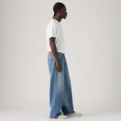 Baggy Wide-Leg Men's Jeans — Rain All Day Pieced - Medium Wash 5