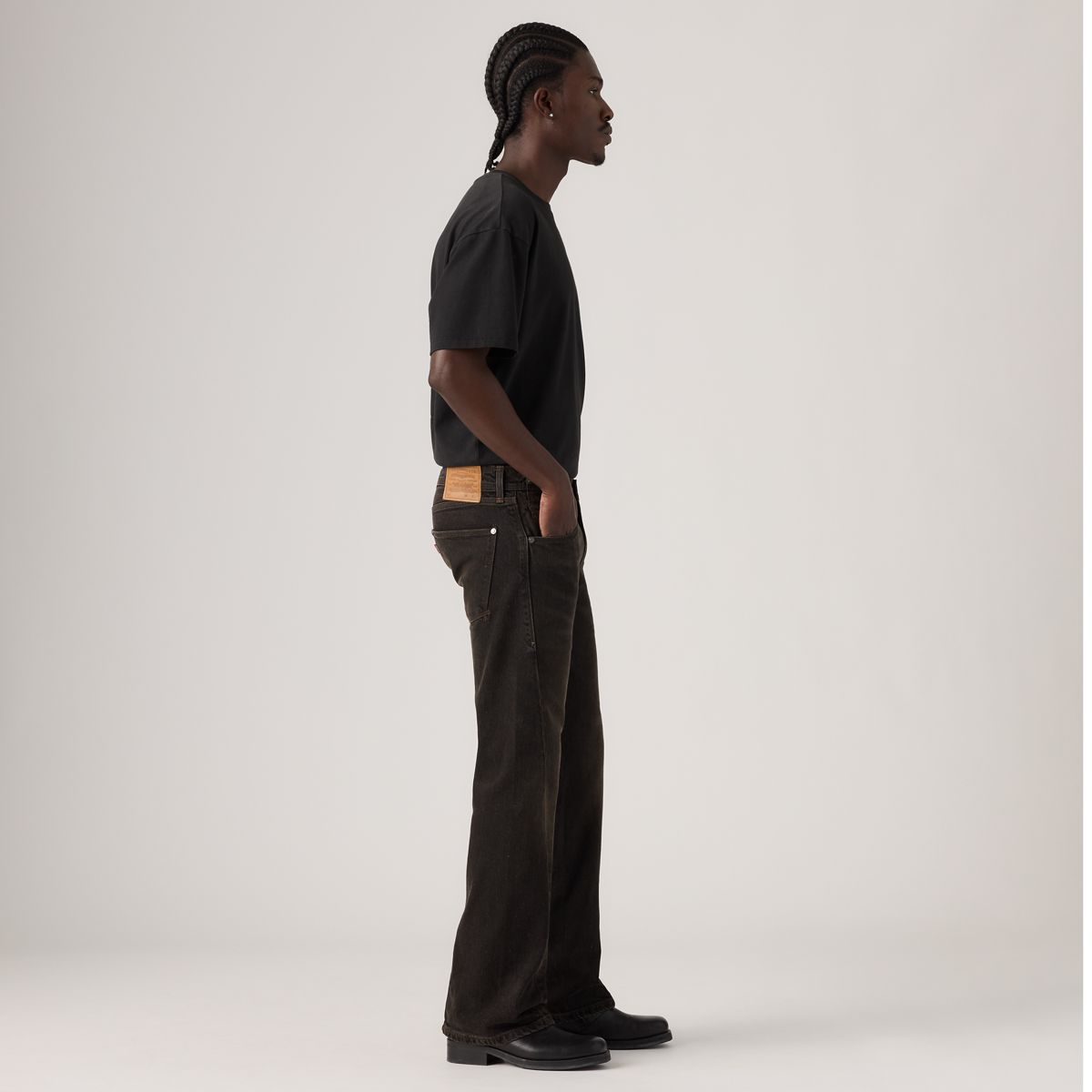 Twisted Slim Kick Flare Men's Jeans — Midnight Twist - Black