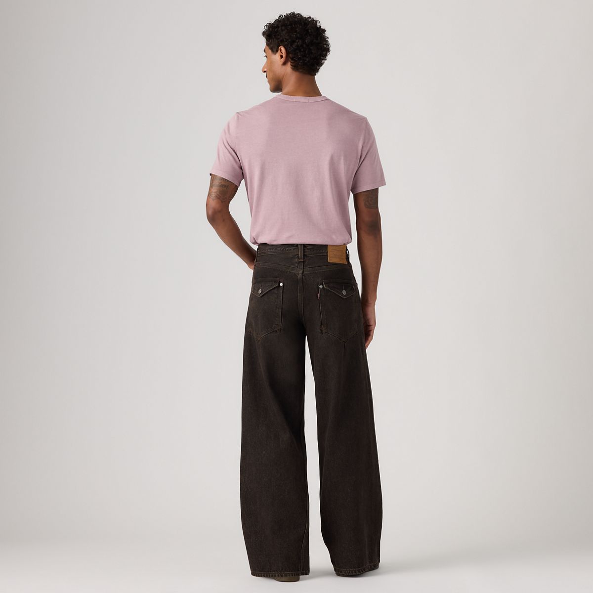 Twisted Baggy Wide-Leg Men's Jeans — Midnight Twist - Black