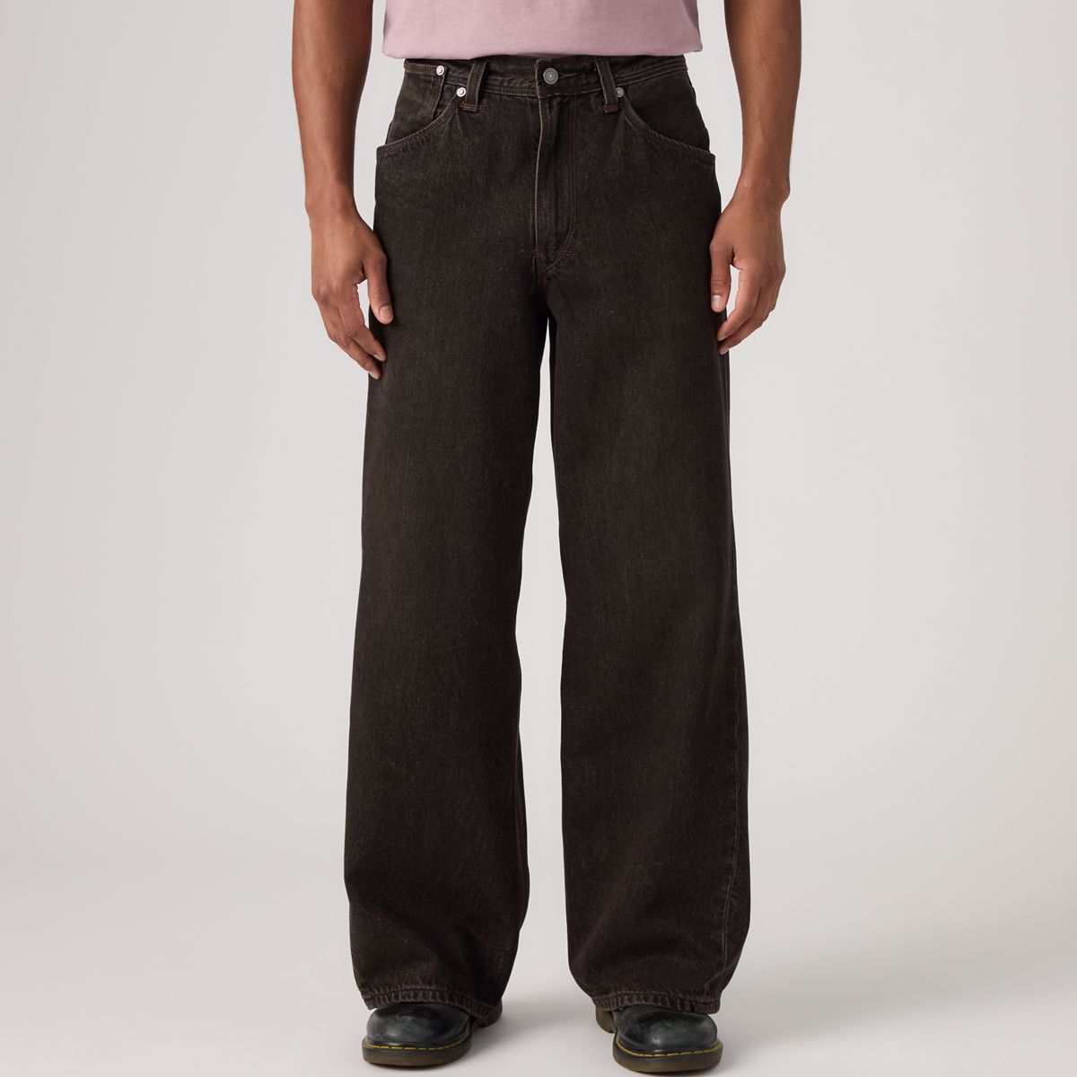 Twisted Baggy Wide-Leg Men's Jeans — Midnight Twist - Black