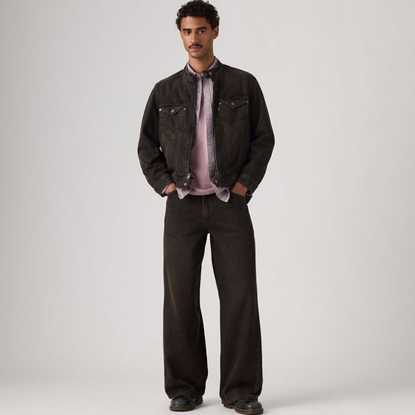 Twisted Baggy Wide-Leg Men's Jeans — Midnight Twist - Black