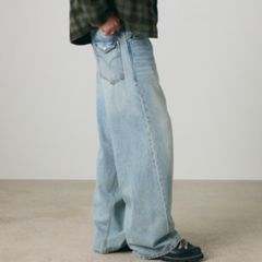 Twisted Baggy Wide-Leg Men's Jeans — With A Twist - Light Wash 3