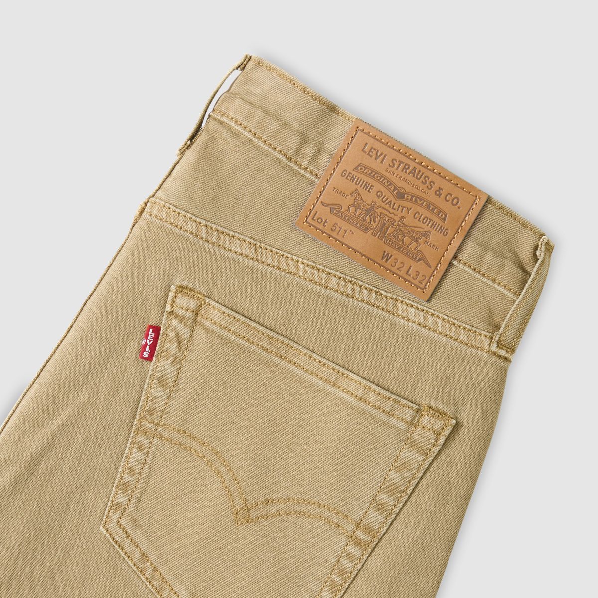 511™ Slim Jeans — English Toffee Garment Dye Authentic Soft - Beige