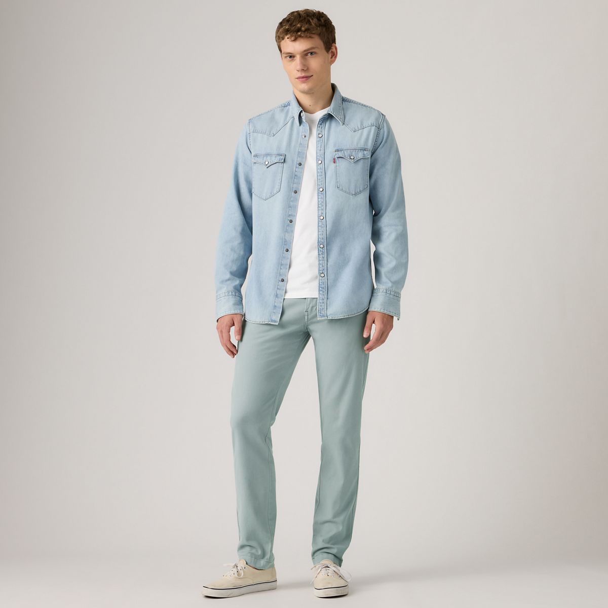 XX Chino Standard Taper Garment Dye Men's Pants — Lead Shady - Blue
