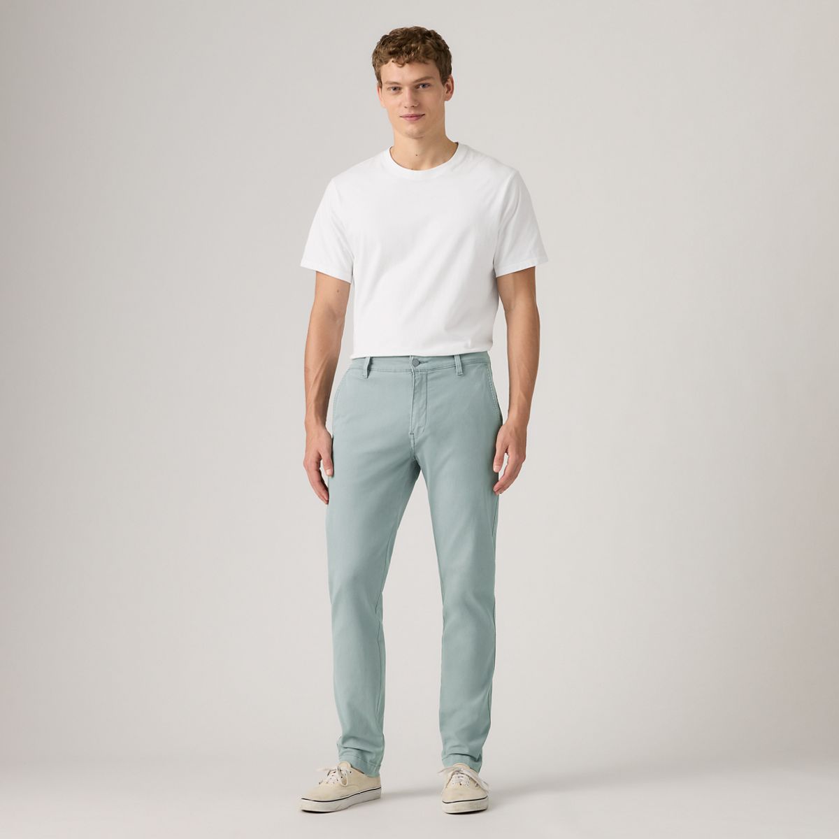 XX Chino Standard Taper Garment Dye Men's Pants — Lead Shady - Blue