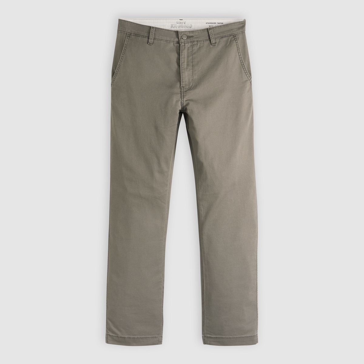 XX Chino Standard Taper Lightweight Linen Blend Men's Pants — Maitake Brown Cotton Linen Twill - Brown