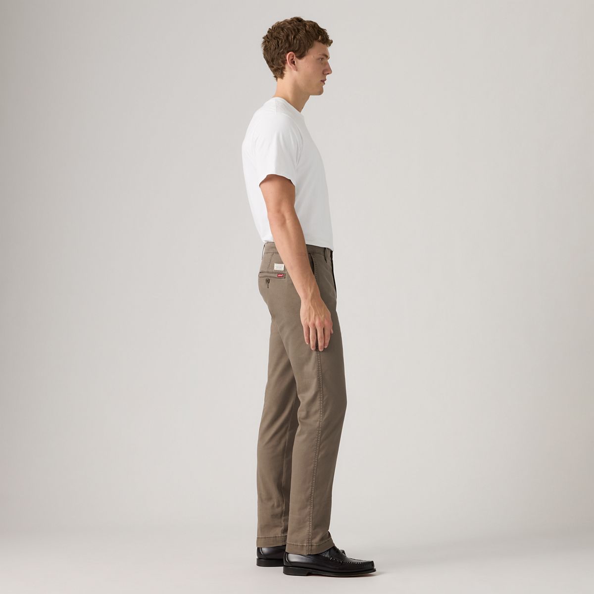 XX Chino Standard Taper Lightweight Linen Blend Men's Pants — Maitake Brown Cotton Linen Twill - Brown
