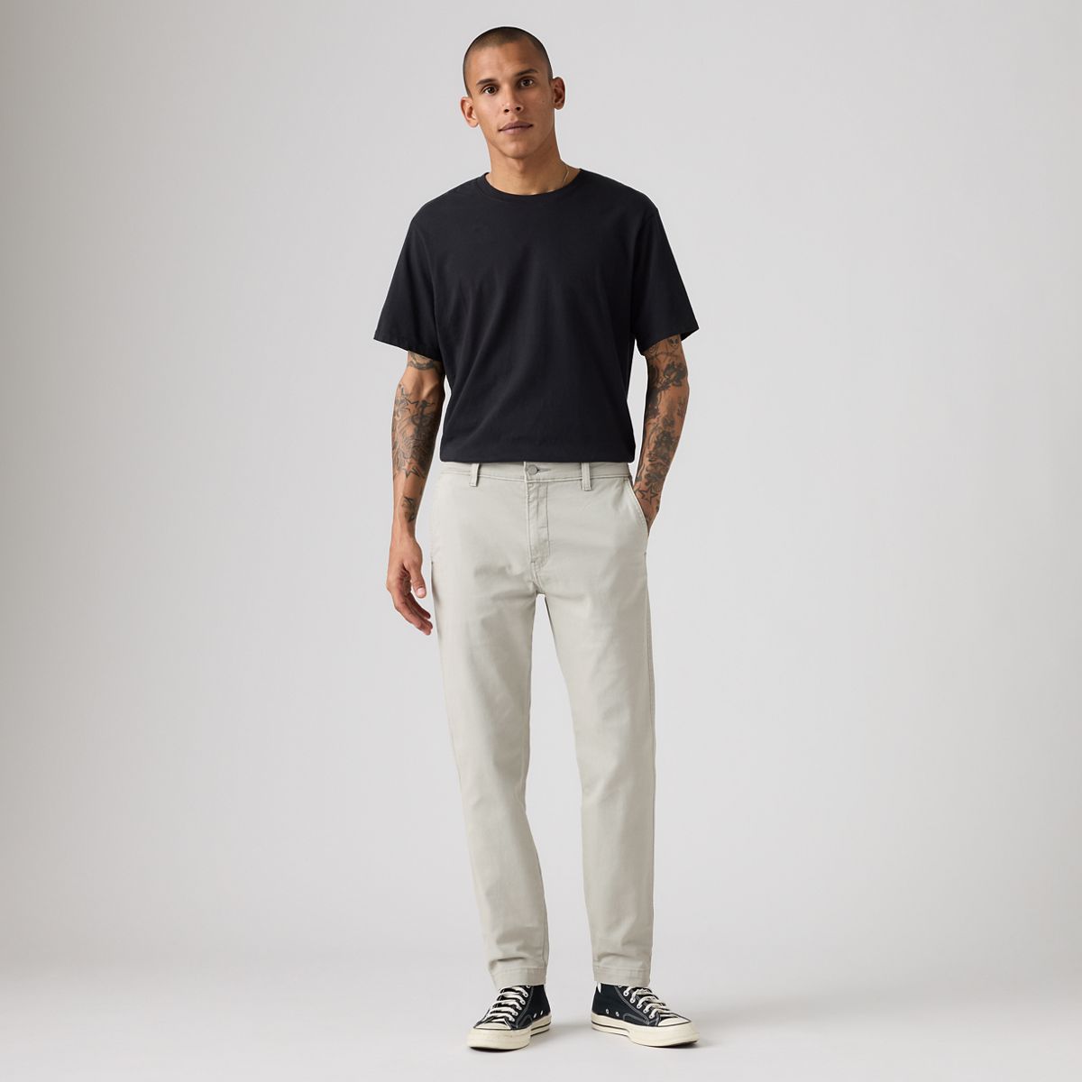 XX Chino Standard Taper Garment Dye Men's Pants — Ghost Gray Shady Garment Dye - Grey