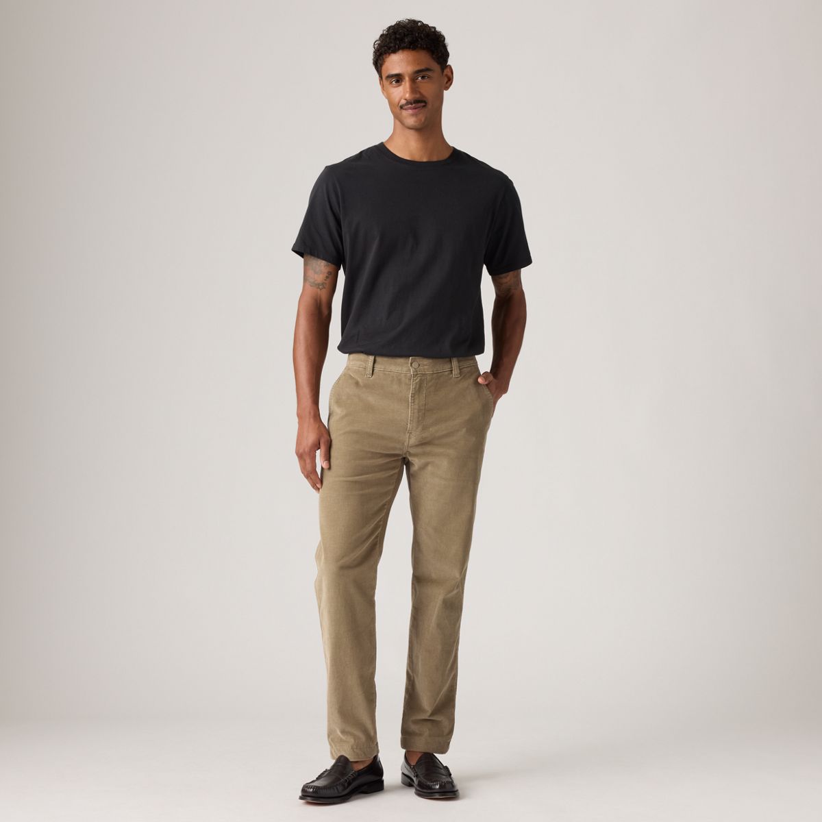 XX Chino Standard Taper Corduroy Men's Pants — Timber Wolf - White