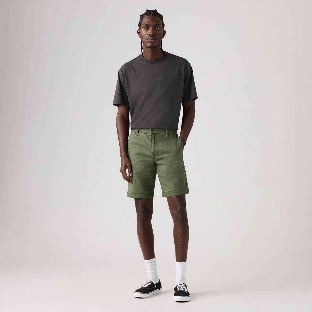 XX Chino Lightweight Linen Blend 9" Men's Shorts — Kambaba - Grey