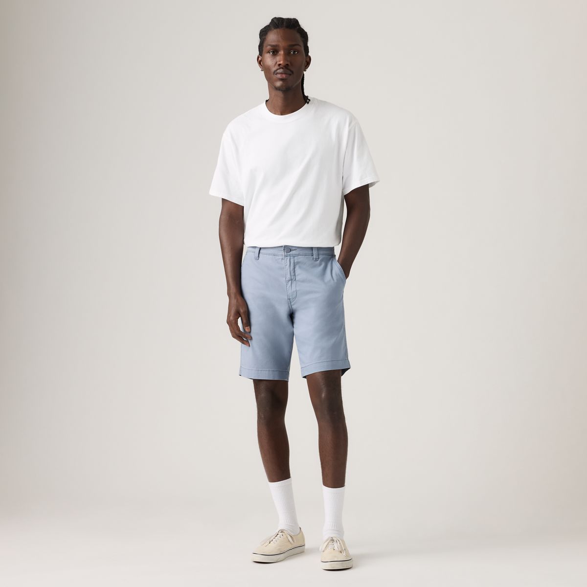 XX Chino Lightweight Linen Blend 9" Men's Shorts — Kano Blue - Blue