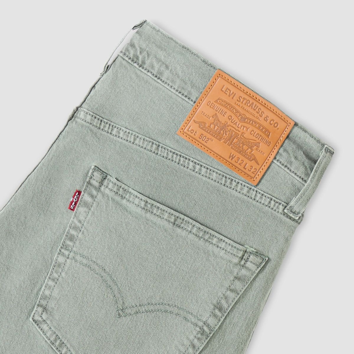 502™ Taper Selvedge Men's Jeans — Tumbled Sea Glass Garment Dye - Green