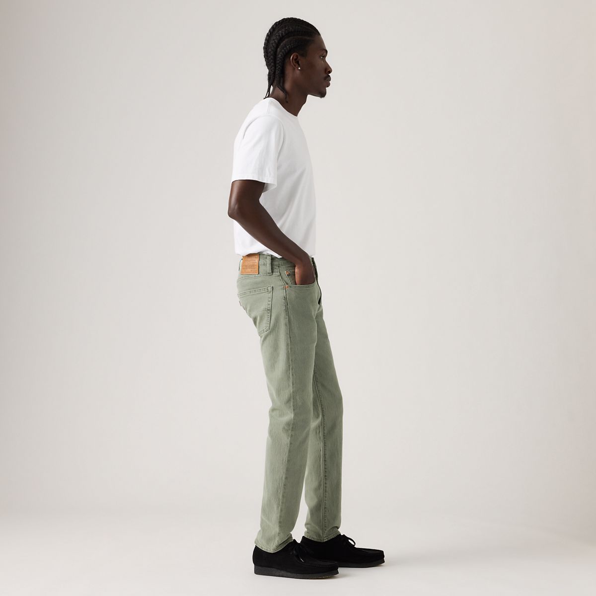 502™ Taper Selvedge Men's Jeans — Tumbled Sea Glass Garment Dye - Green
