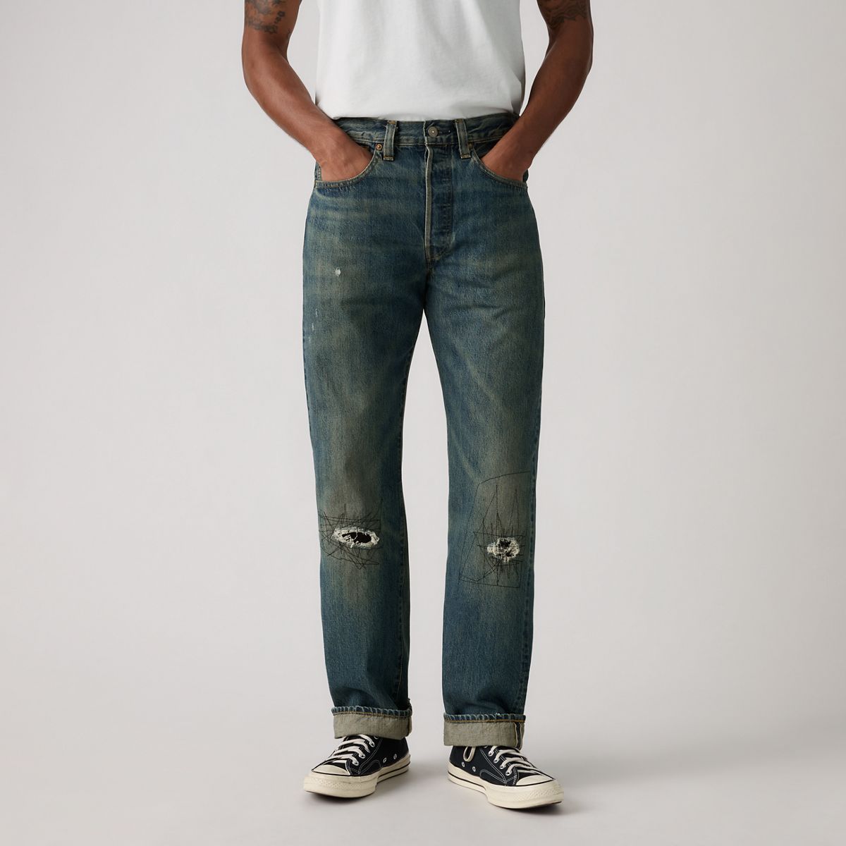 1947 501® Original Selvedge Men's Jeans — Mestang - Medium Wash