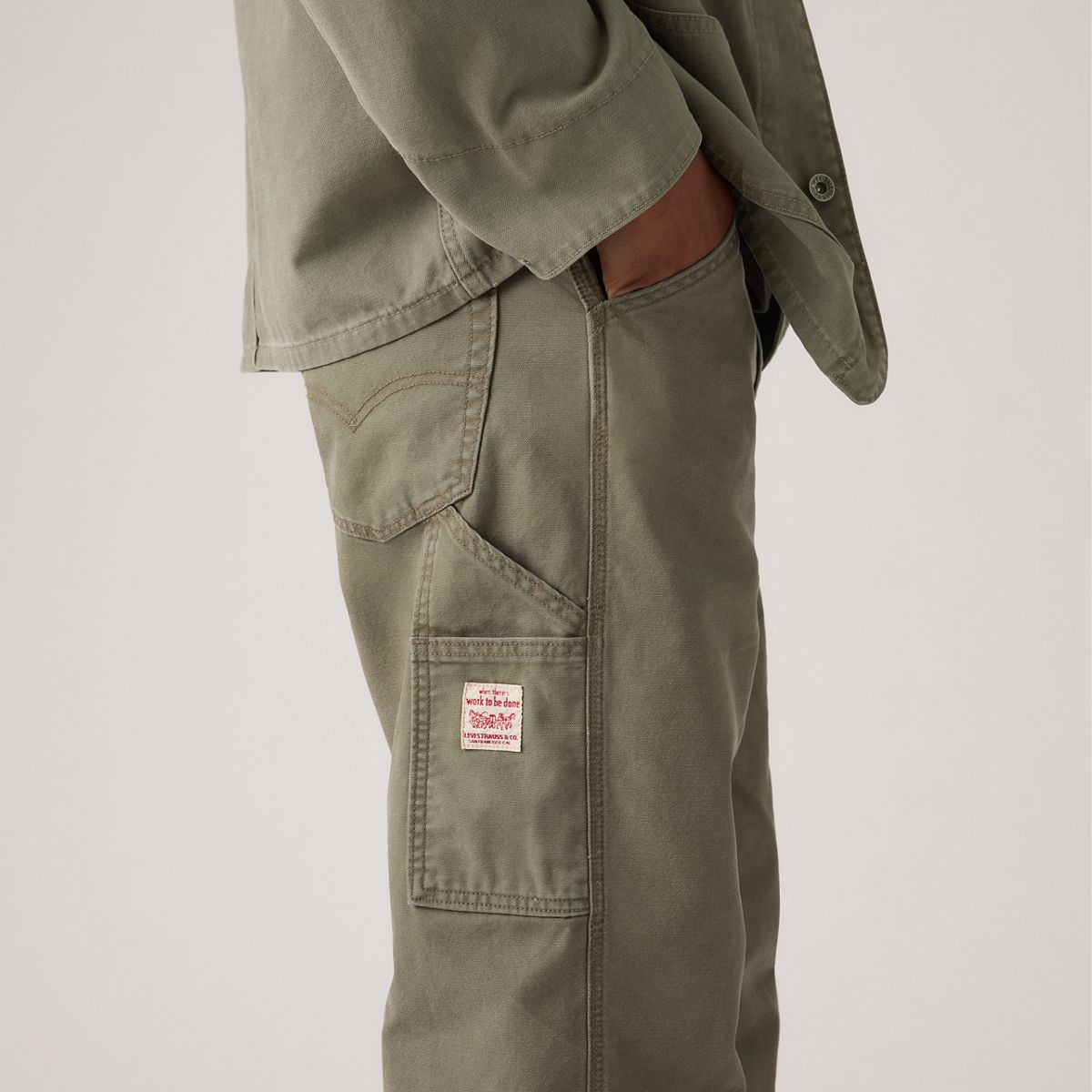 568™ Loose Straight Carpenter Men's Jeans — Dried Oregano Lightweight Canvas - Green