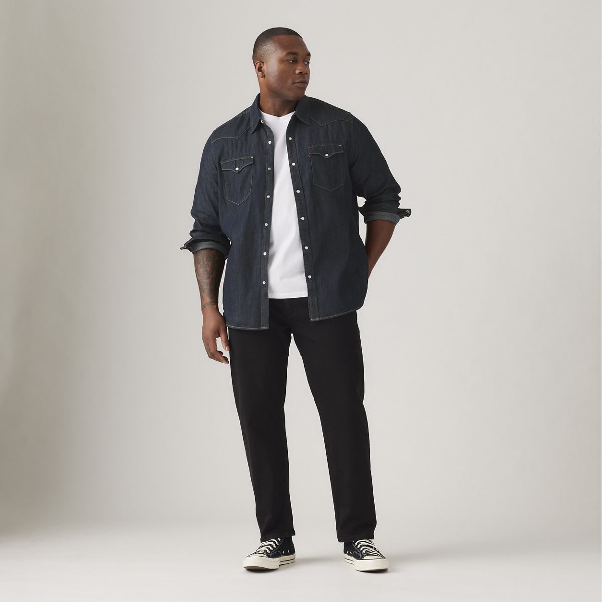 502™ Taper Men's Jeans (Big & Tall) — Native Cali - Black