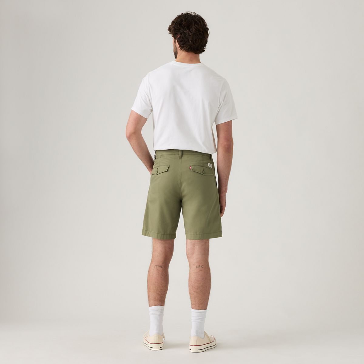 XX Chino Authentic Relaxed Seersucker 8" Men's Shorts — Deep Lichen Green - Green