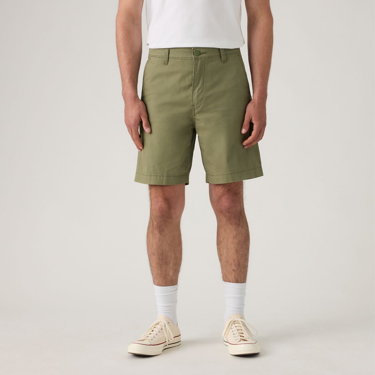 XX Chino Authentic Relaxed Seersucker 8" Men's Shorts — Deep Lichen Green - Green