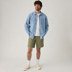 XX Chino Authentic Relaxed Seersucker 8" Men's Shorts — Deep Lichen Green - Green 1