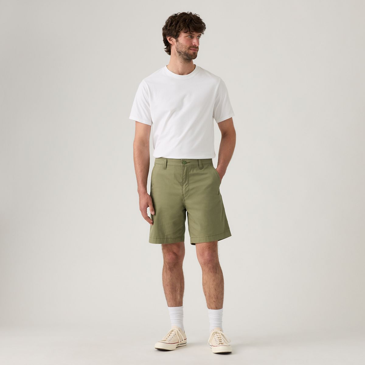XX Chino Authentic Relaxed Seersucker 8" Men's Shorts — Deep Lichen Green - Green