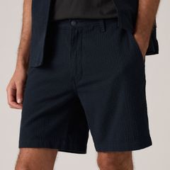 XX Chino Authentic Relaxed Seersucker 8" Men's Shorts — Cadiz Plaid Navy Plaid Seersucker - Blue 2