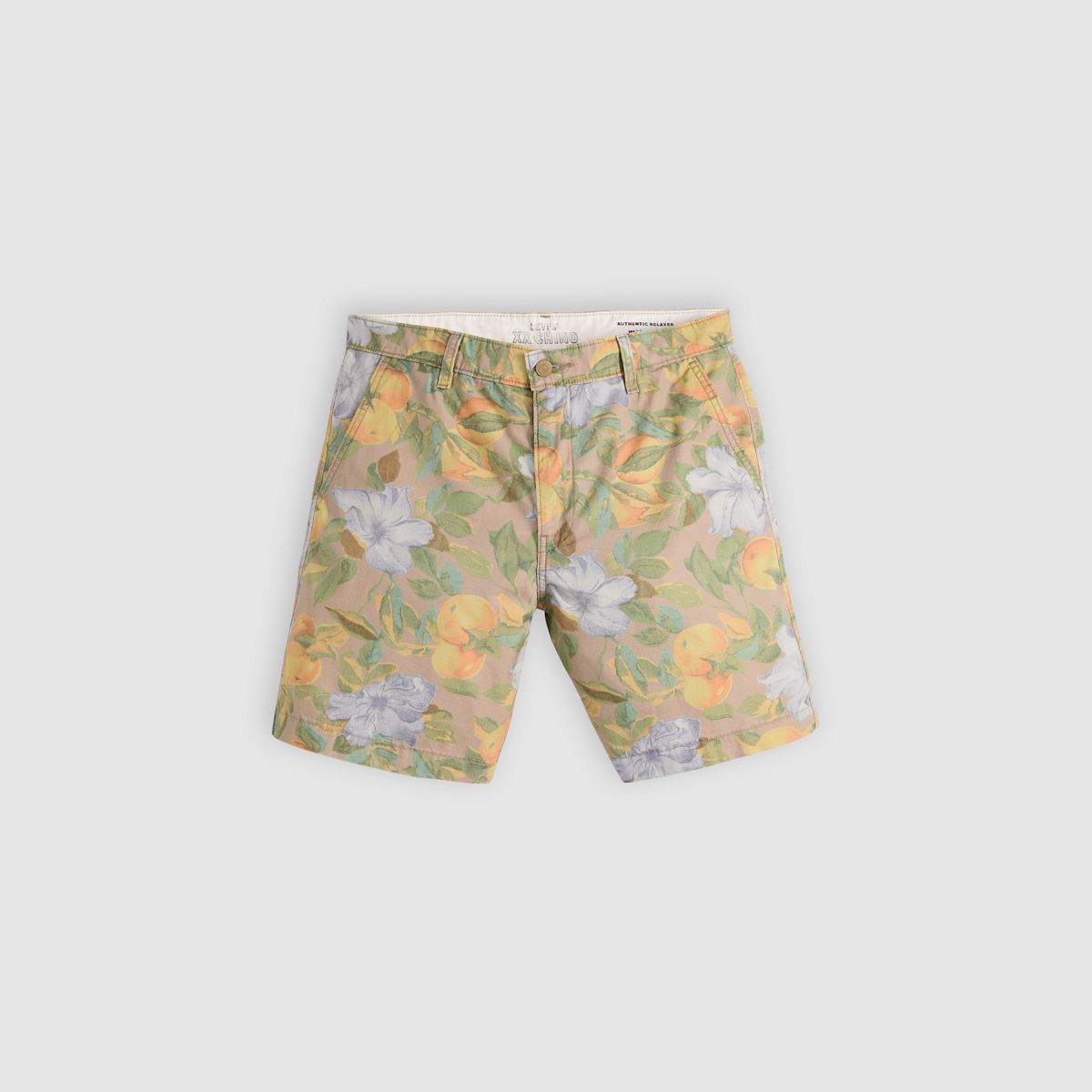 XX Chino Authentic Relaxed Seersucker 8" Men's Shorts — Alicante Floral Multi Fruit - Multi-Color