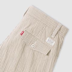 XX Chino Authentic Relaxed Seersucker 8" Men's Shorts — Cadiz Plaid Silver Birch - Brown 7