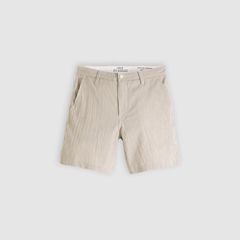 XX Chino Authentic Relaxed Seersucker 8" Men's Shorts — Cadiz Plaid Silver Birch - Brown 6