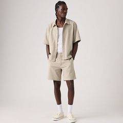 XX Chino Authentic Relaxed Seersucker 8" Men's Shorts — Cadiz Plaid Silver Birch - Brown 1
