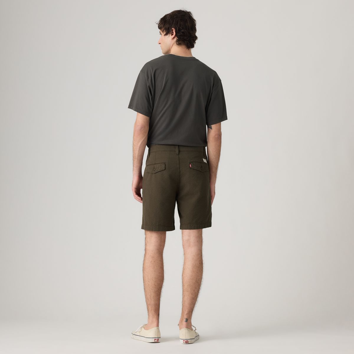 XX Chino Authentic Relaxed Seersucker 8" Men's Shorts — Coffee - Brown