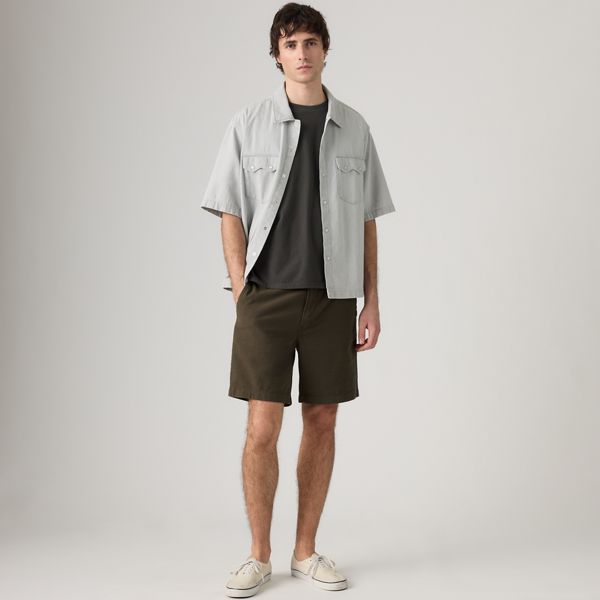 XX Chino Authentic Relaxed Seersucker 8" Men's Shorts — Coffee - Brown