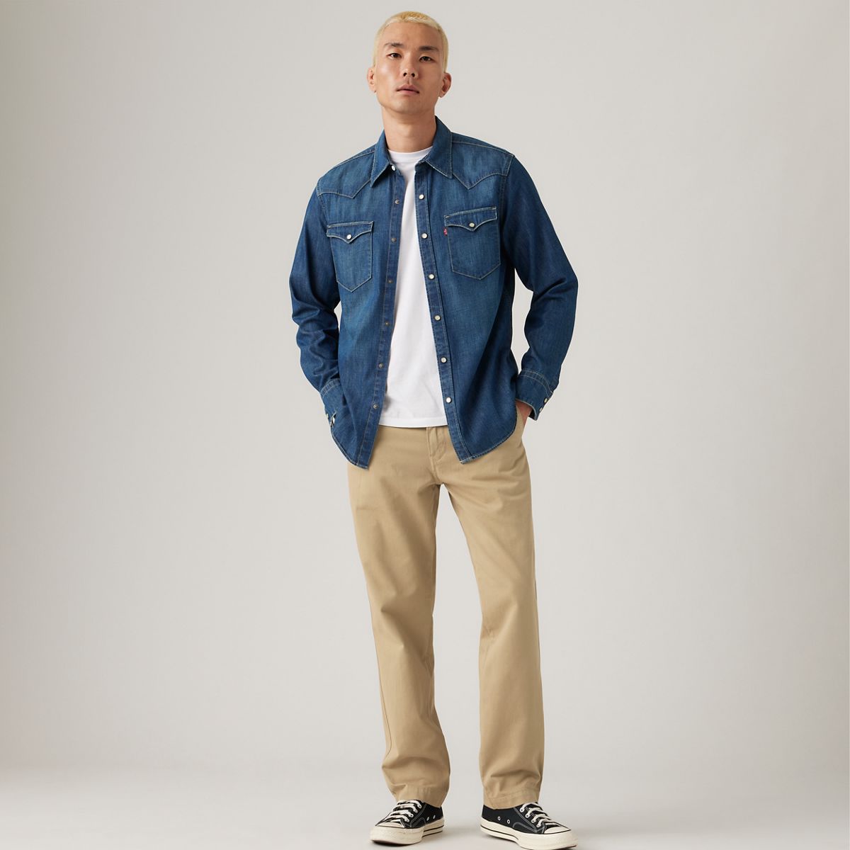 XX Chino Authentic Relaxed Men's Pants — Sand Khaki Auth Garment Dye - Tan