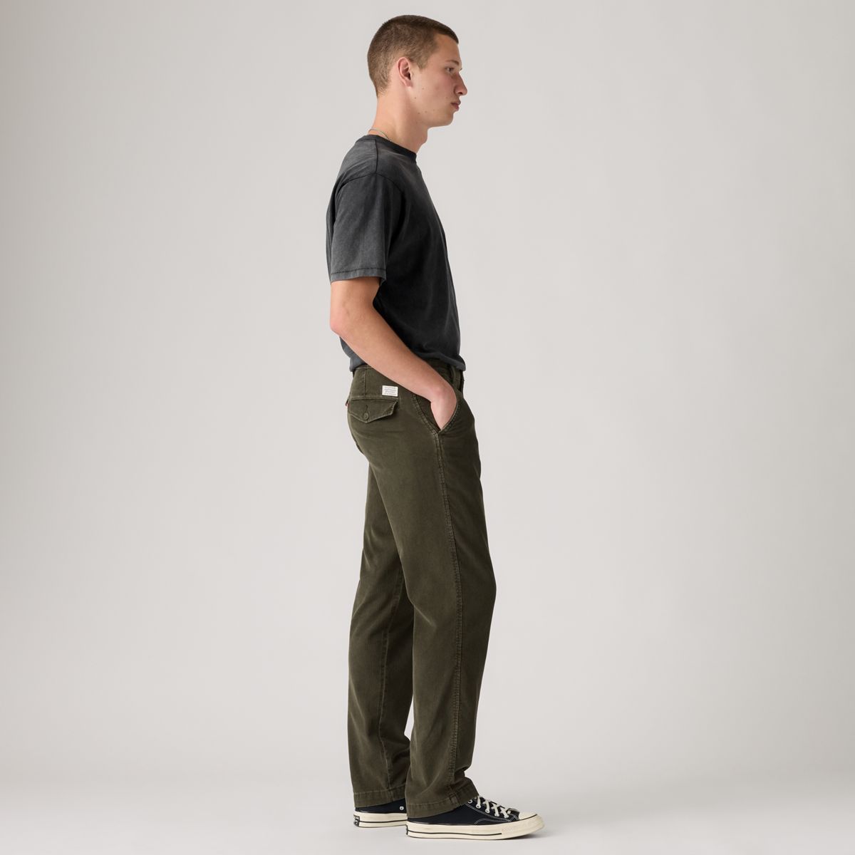 XX Chino Authentic Relaxed Corduroy Men's Pants — Komodo Green Corduroy - Green