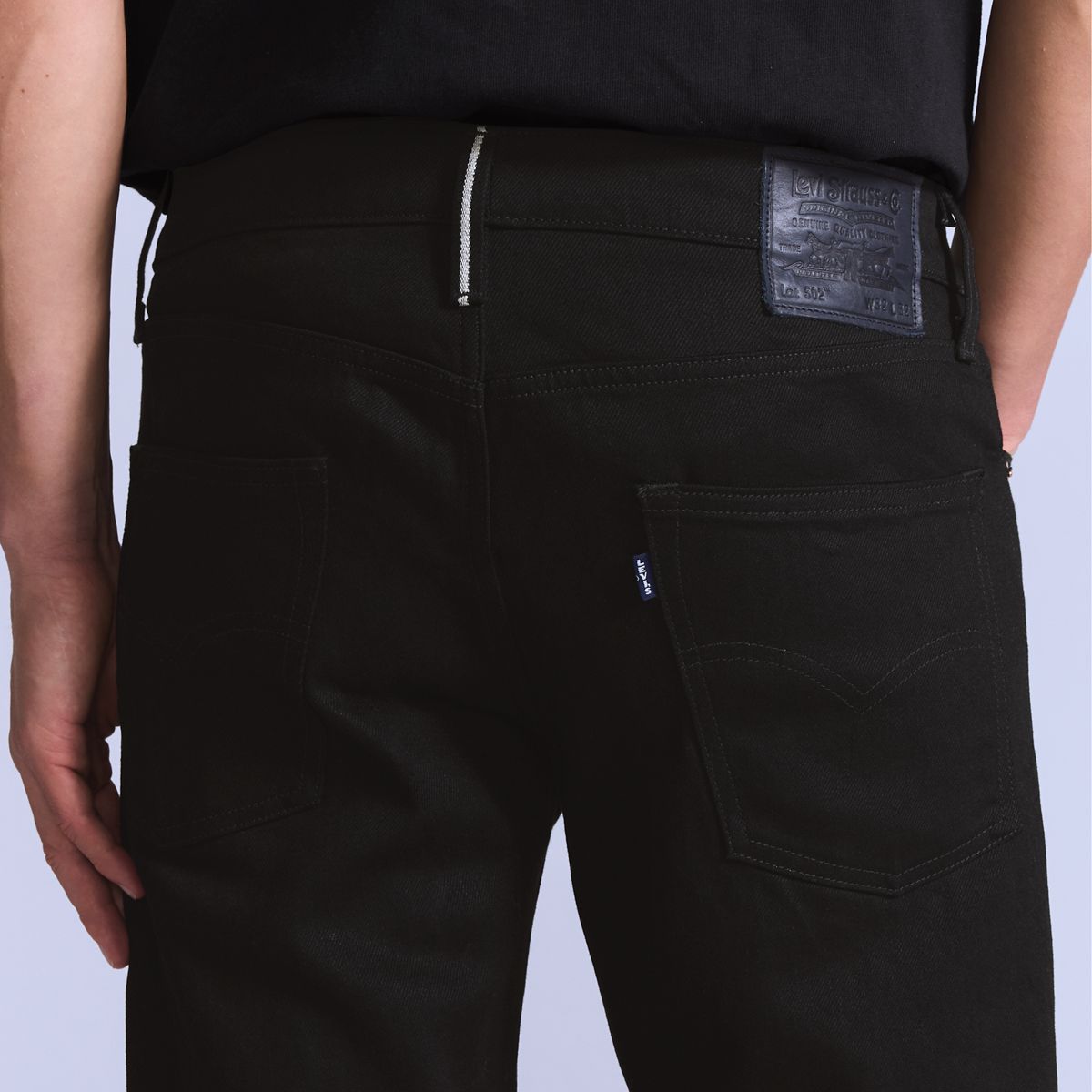 502™ Taper Selvedge Men's Jeans — One Wash Black - Black